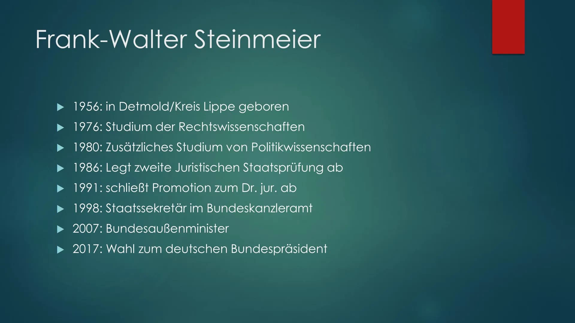 Der Bundespräsident
VON DEUTSCHLAND Bundespräsident Voraussetzungen
► Deutscher Staatsbürger/in
►Besitz des Wahlrechtes zum Bundestag
Mindes