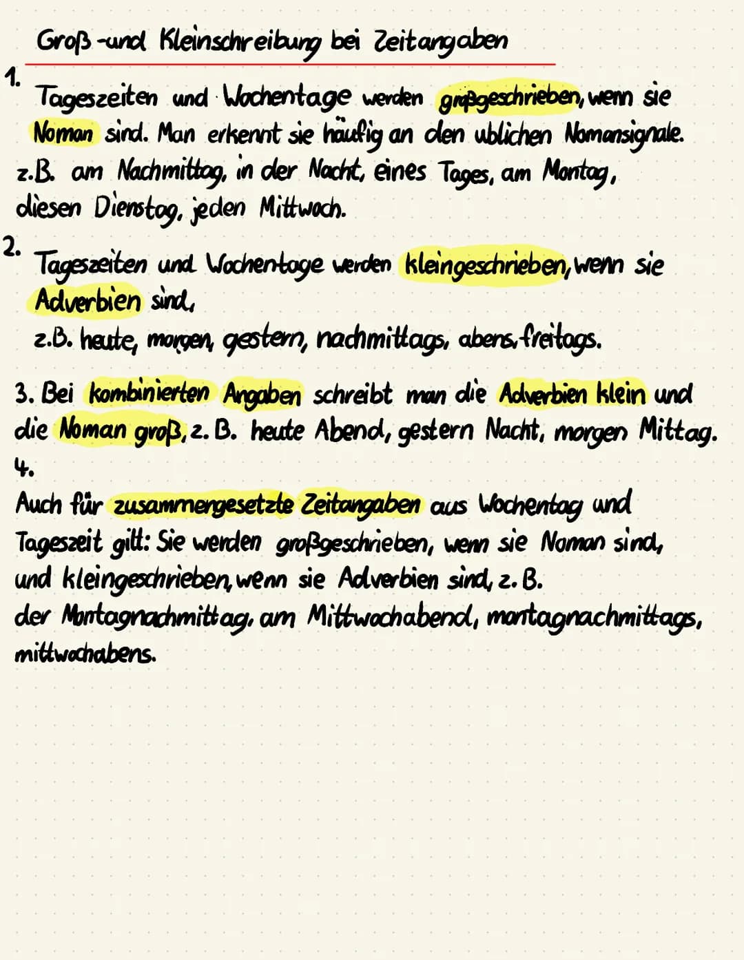 RECHTSCHREIBUNG
Großschreibung-auf Erkennungszeichen achten
Verben und Adjektive können zu Noman (Substantiven) werden.
Dann nennt man sie n