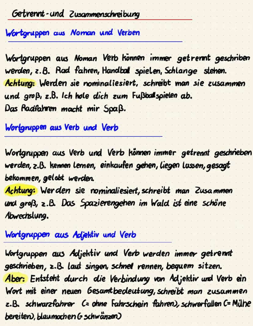 RECHTSCHREIBUNG
Großschreibung-auf Erkennungszeichen achten
Verben und Adjektive können zu Noman (Substantiven) werden.
Dann nennt man sie n