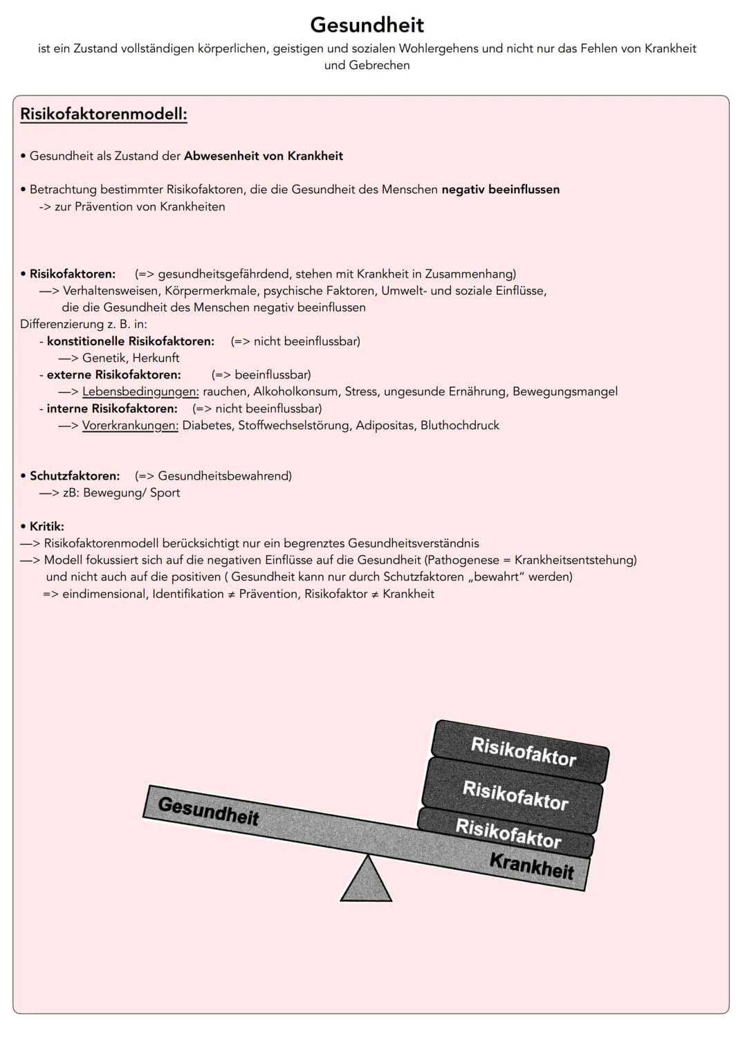 Gesundheit
ist ein Zustand vollständigen körperlichen, geistigen und sozialen Wohlergehens und nicht nur das Fehlen von Krankheit
und Gebrec