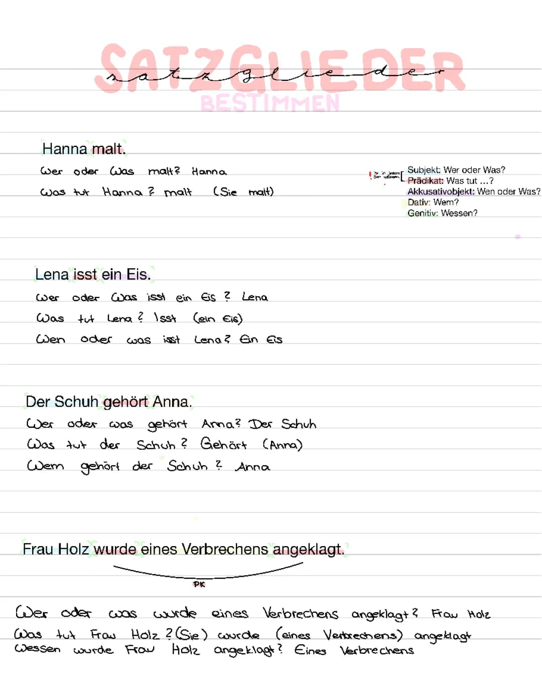 Satzglieder bestimmen
