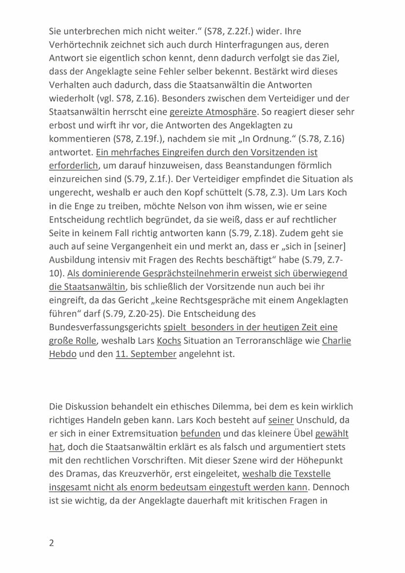 Deutsch Übung Klassenarbeit: Dialoganalyse Nadine Schneider
Das Drama ,,Terror" von Ferdinand Schirach wurde 2015 veröffentlicht
und handelt