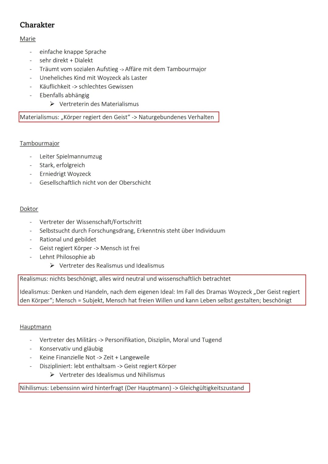 Woyzecks weg in die Katastrophe
Marie:
.
.
.
Differenzierte Gefühlslage,
widersprüchlich, schwankend
Sie schwankt zwischen Vernunft und Lust