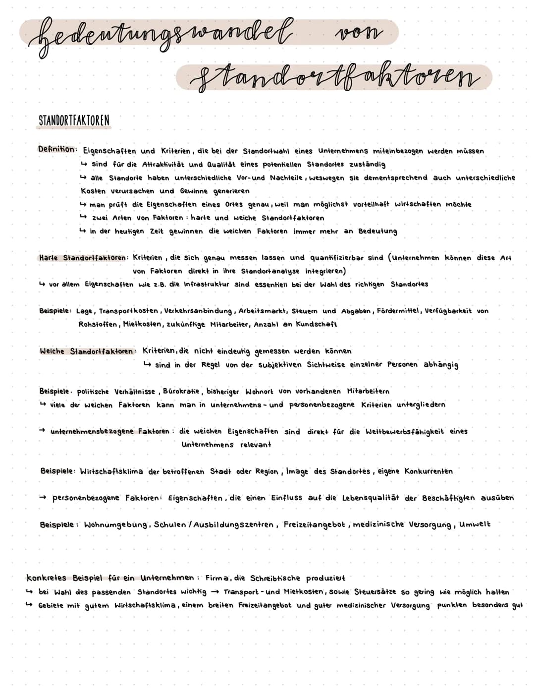 bedeutungswandel von
Standortfaktoren.
STANDORTFAKTOREN
4
Definition: Eigenschaften und Kriterien, die bei der Standortwahl eines Unternehme