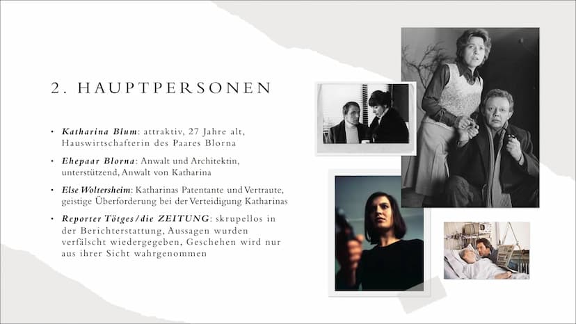 1. Werkdaten
Autor: Heinrich Böll
● Titel: Die verlorene Ehre der Katharina Blum
● Gattung: Erzählung
• Erscheinungsjahr: 1974
●
●
DIE VERLO