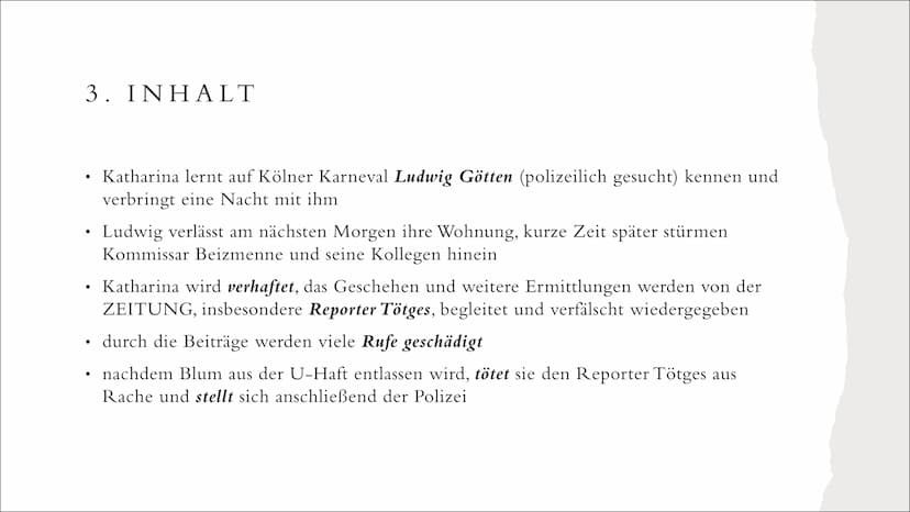 1. Werkdaten
Autor: Heinrich Böll
● Titel: Die verlorene Ehre der Katharina Blum
● Gattung: Erzählung
• Erscheinungsjahr: 1974
●
●
DIE VERLO