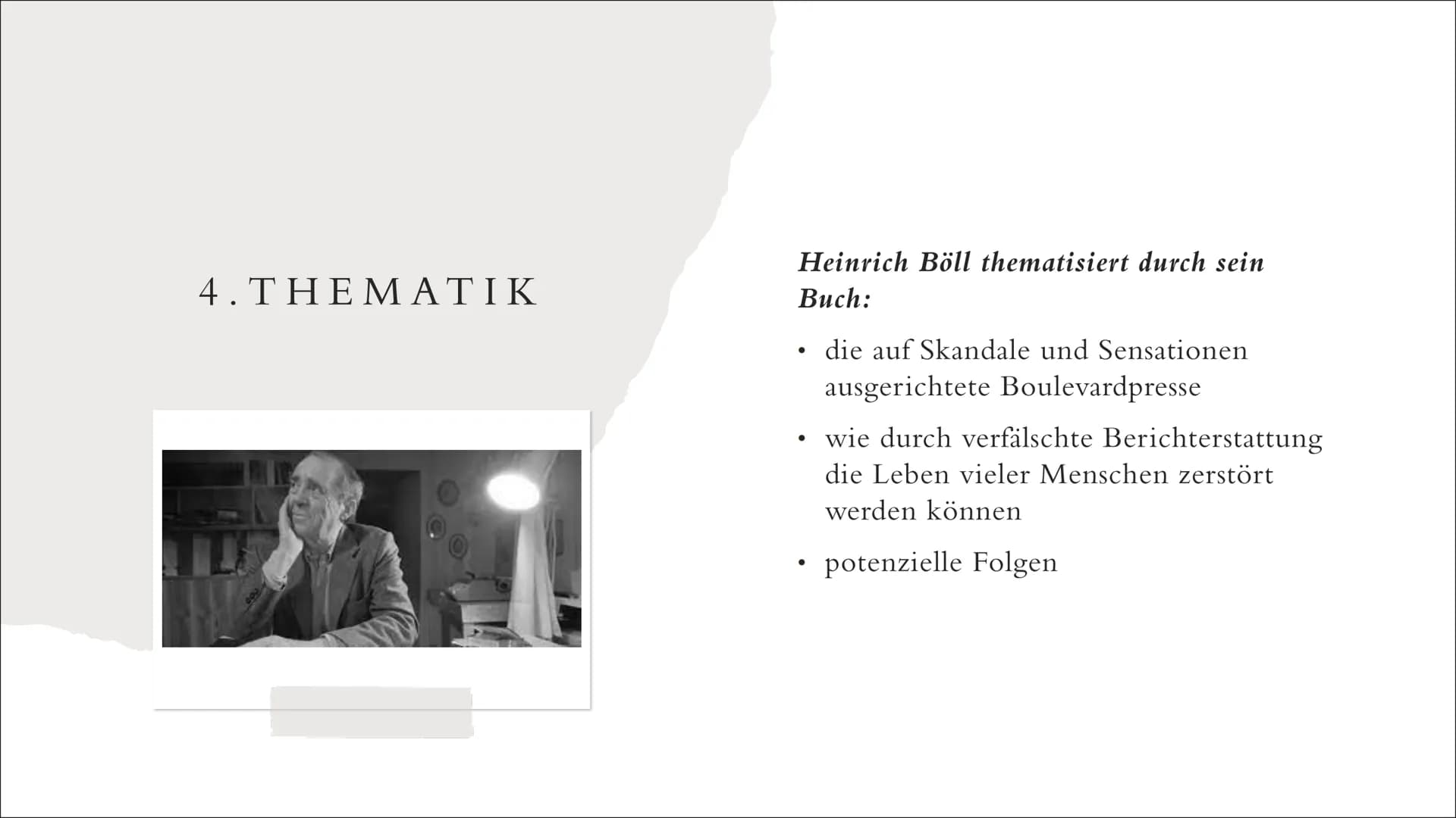 1. Werkdaten
Autor: Heinrich Böll
● Titel: Die verlorene Ehre der Katharina Blum
● Gattung: Erzählung
• Erscheinungsjahr: 1974
●
●
DIE VERLO