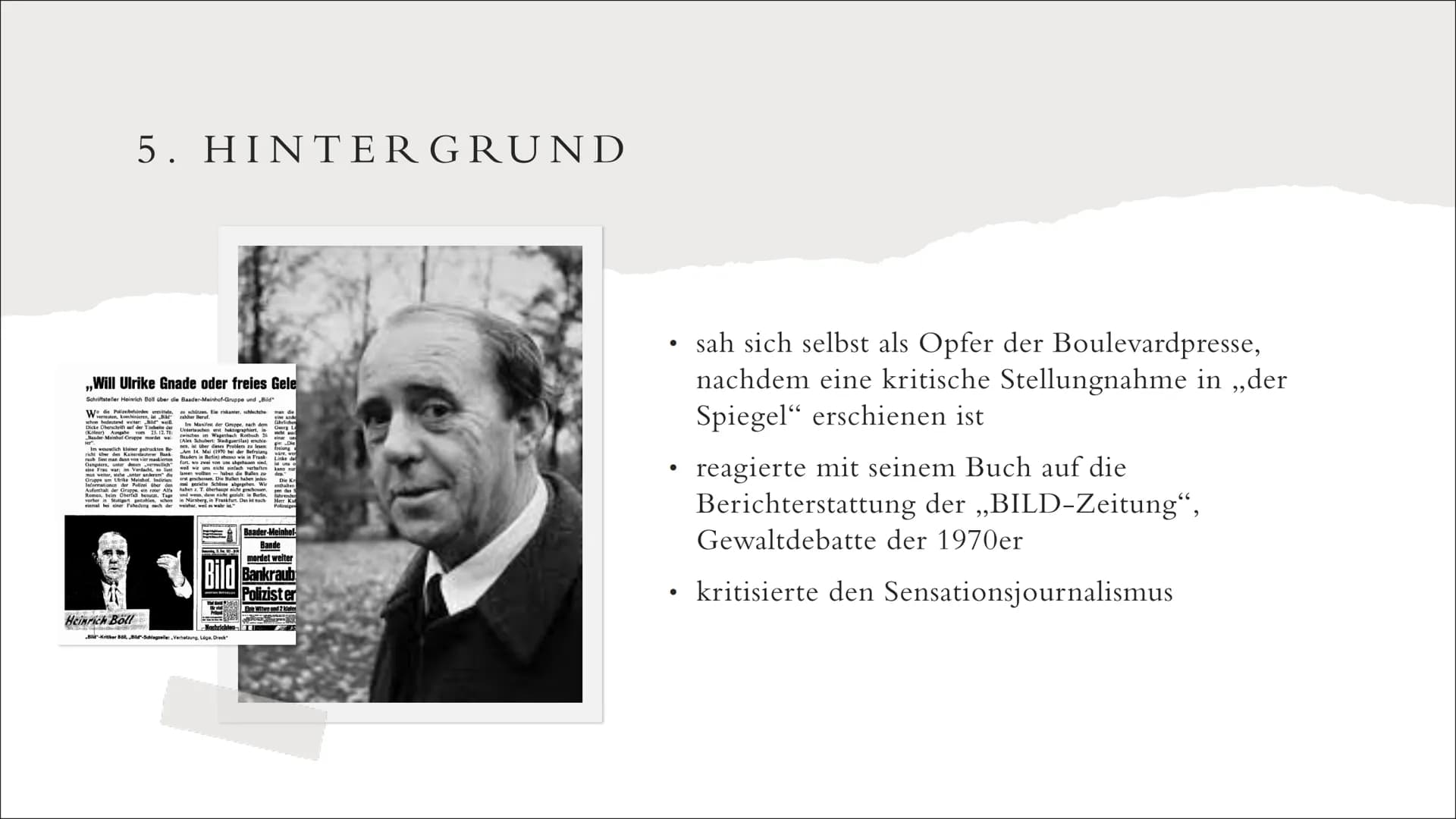 1. Werkdaten
Autor: Heinrich Böll
● Titel: Die verlorene Ehre der Katharina Blum
● Gattung: Erzählung
• Erscheinungsjahr: 1974
●
●
DIE VERLO