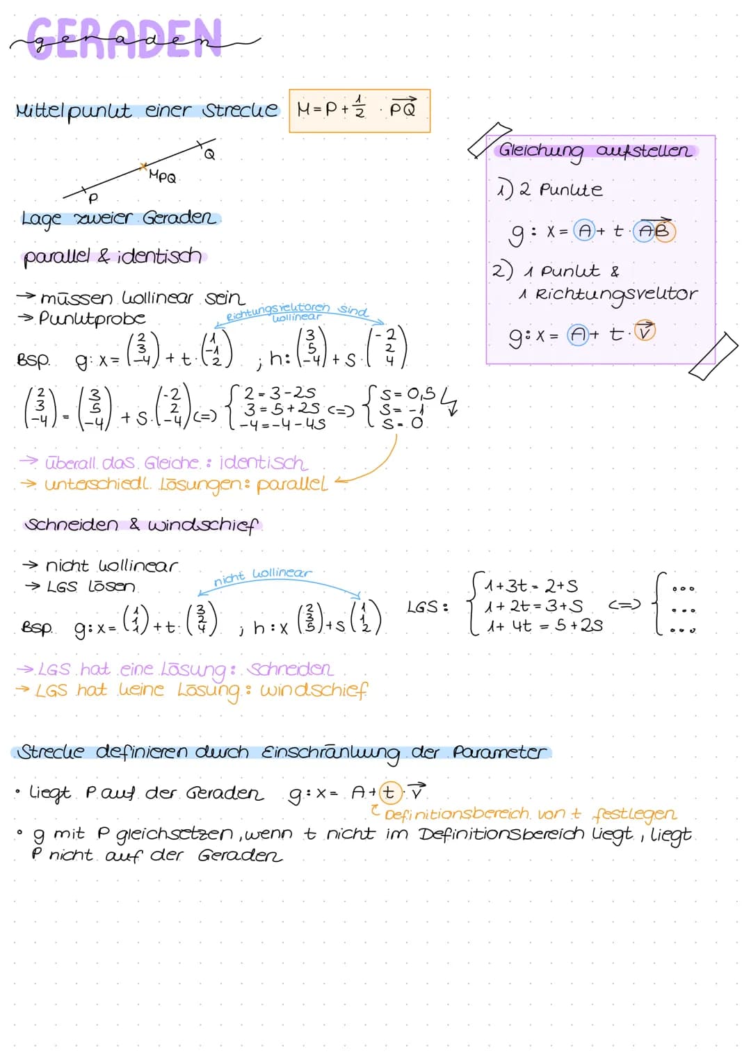 LANGEN UND WINKEL
Länge eines Velitors
lal= √a₁²³ + a₂²+ a²²²
2
2
|BC| = -√ (c₂b₂)² + (c₂-b₂)² + (C3-b3) ²
Winkel zwischen Velitoren
a. b
co