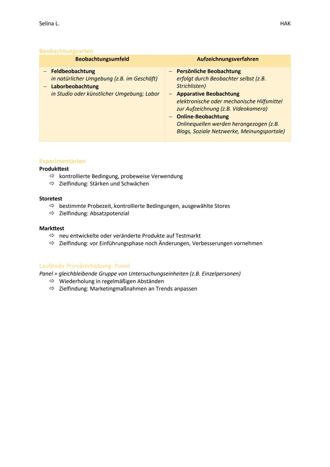 Selina L.

HAK

# Marktforschung
= systematische Sammlung, Aufbereitung, Analyse von Informationen über Märkte

# Sekundärforschung
= Auswer