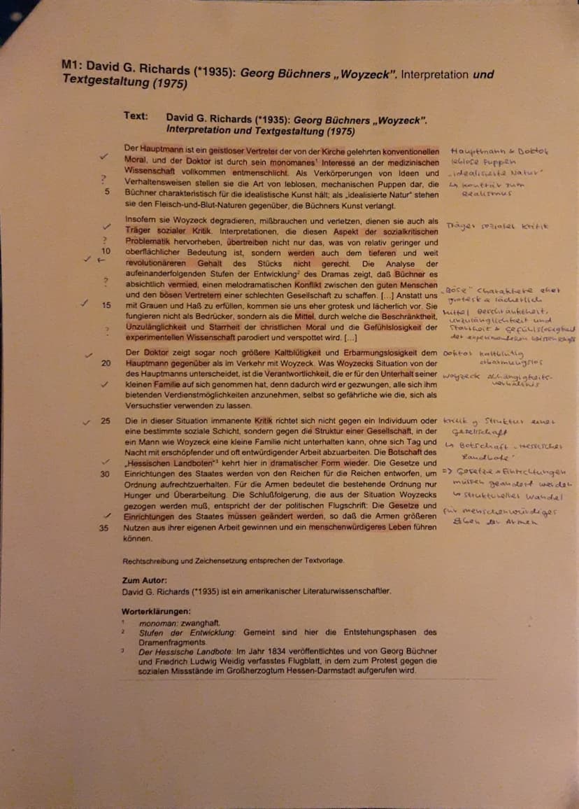 Klausur unter Abiturbedingungen (315 Minuten)
Name:
Hinweise:
Lesen Sie zunächst die bereitstehenden zwei Aufgaben ,,Woyzeck"
und ,,Lyrik" g