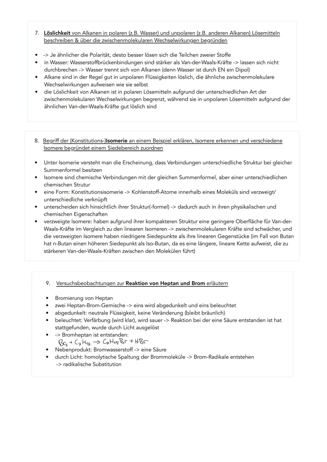 THEMEN:
1. Definition: organische Verbindung (Abgrenzung zur anorganischen)
2. Reaktionsgleichung für vollständige Verbrennung von Alkanen
3