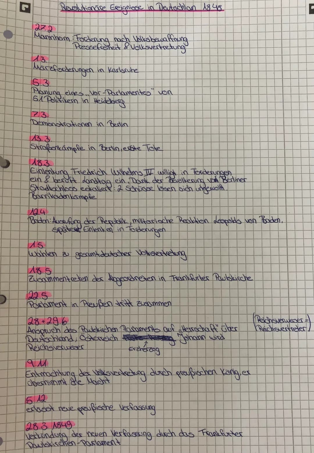 L
Revolutionäre Ereignisse in Deutschlan 1848
27.2
Mannheim: Forderung nach Volksbewaffnung
Pressefreiheit & Volksvertretung
1.3.
Märzforder