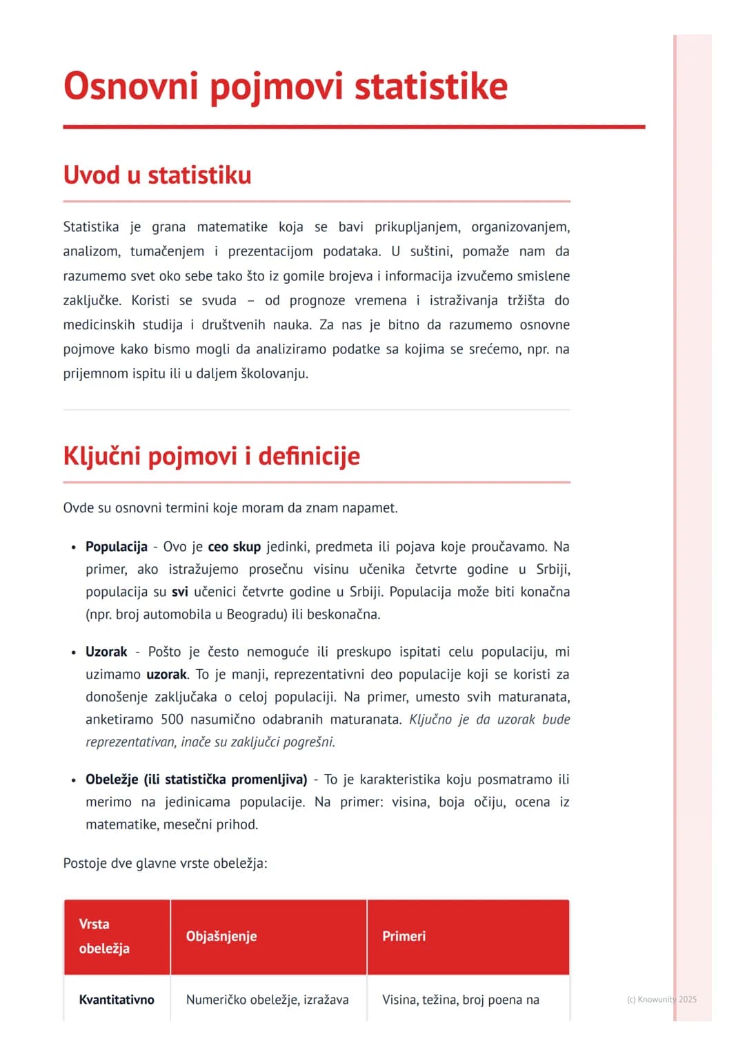 # Osnovni pojmovi statistike

## Uvod u statistiku

Statistika je grana matematike koja se bavi prikupljanjem, organizovanjem,
analizom, tum