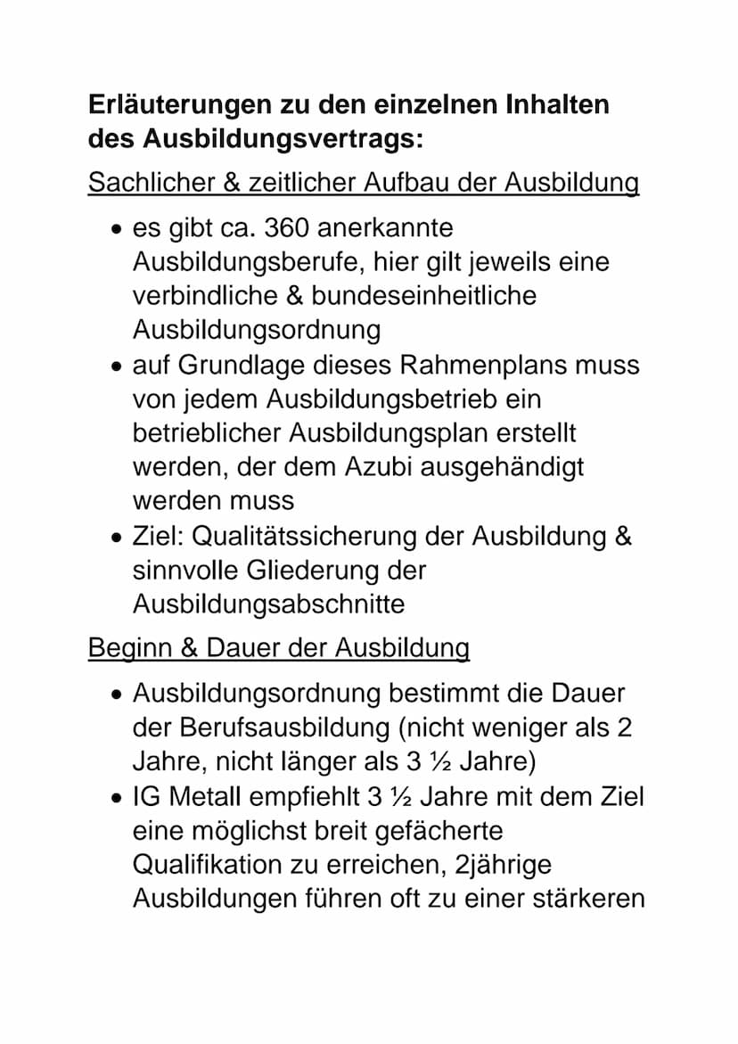 Orientierung in Ausbildung und Beruf
1 Ausbildung nach Vertrag
Gesetzlich geregelter Anspruch auf einen
schriftlichen Ausbildungsvertrag, de