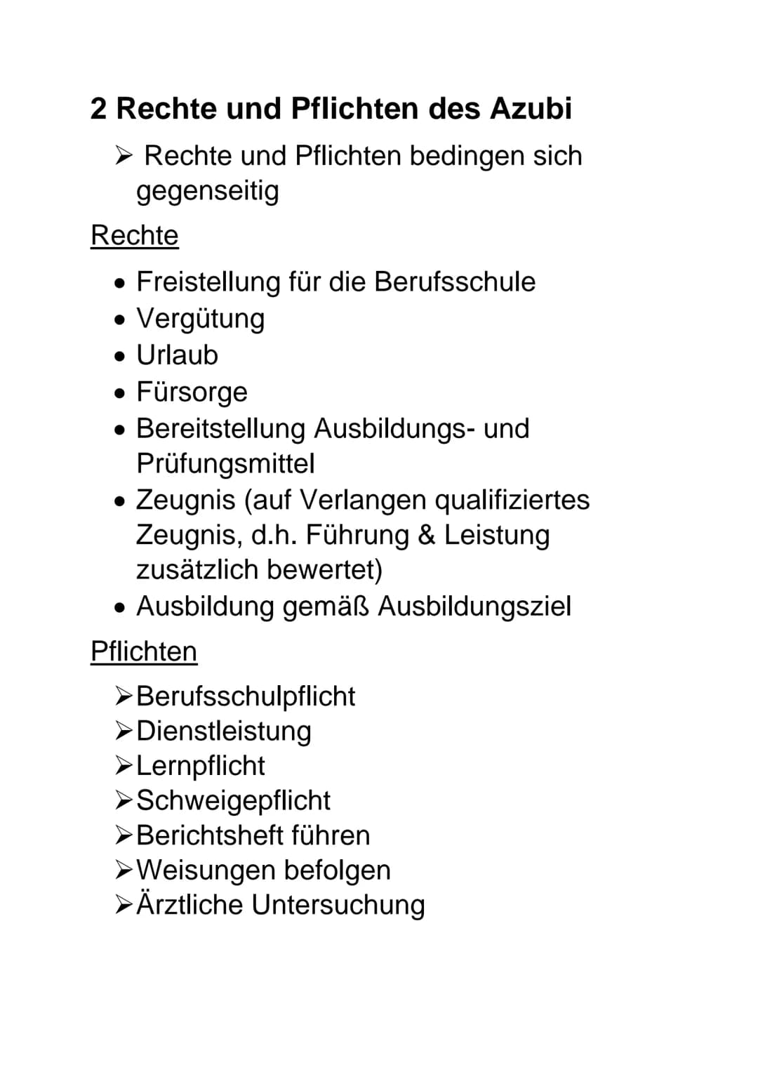 Orientierung in Ausbildung und Beruf
1 Ausbildung nach Vertrag
Gesetzlich geregelter Anspruch auf einen
schriftlichen Ausbildungsvertrag, de