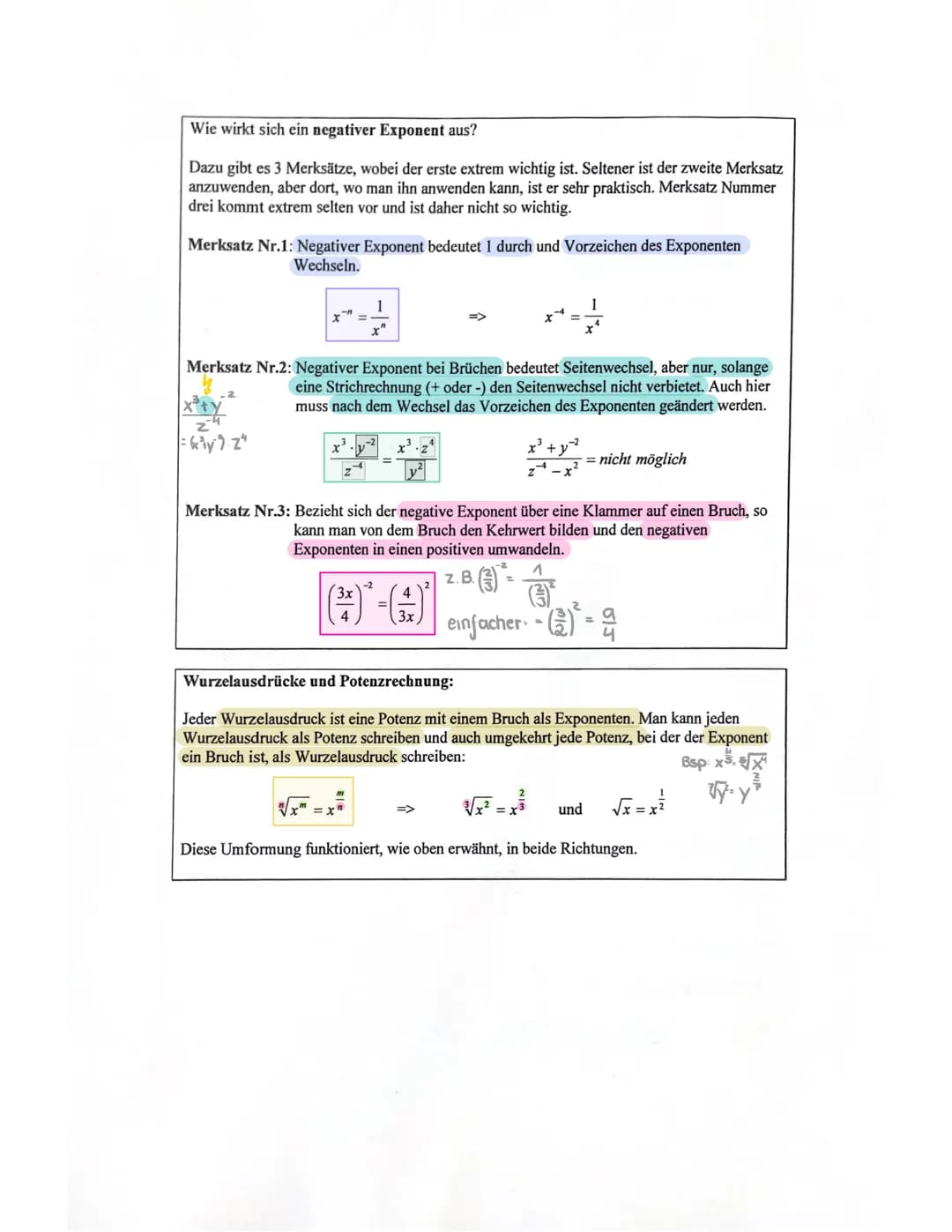 4. Potenzregeln
Zunächst müssen die Begriffe Basis und Exponent eingeführt werden:
x ist die Basis und 3 ist der Exponent
Bei gleicher Basis