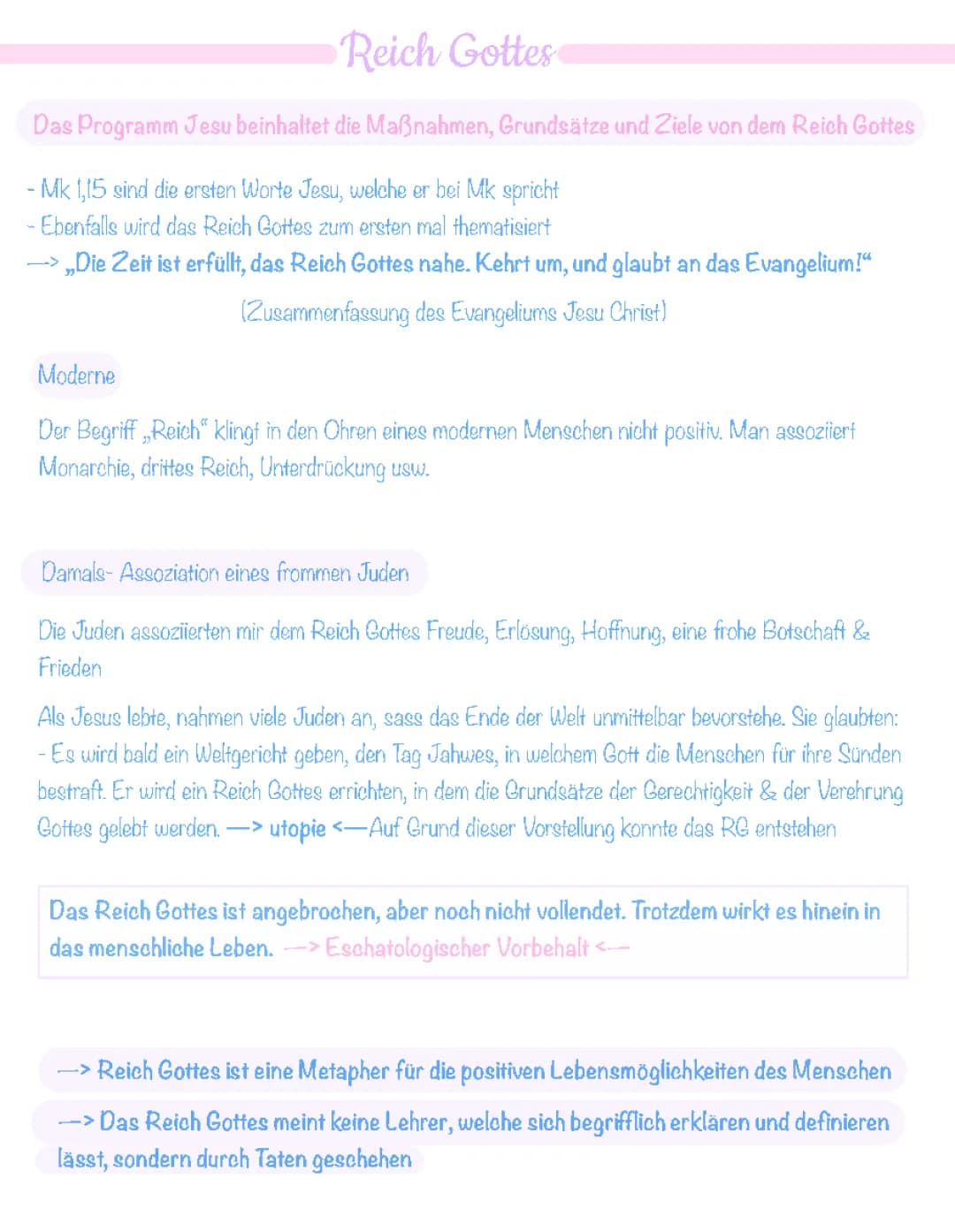 Was ist das Reich Gottes? Einfach erklärt für Kinder mit Bibelstellen und Gleichnissen Jesu