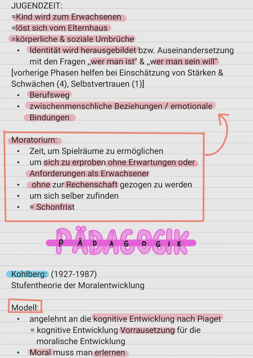 Identität:
Erikson: (1902-1993)
deutsch-amerikanischer Psychoanalytiker
●
Modell:
●
●
●
psychosozial (innere psychische & äußere Prozesse
be