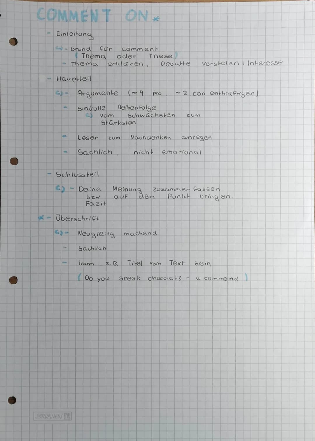 DESCRIBE (say what it
Simple present
kurze
The
by
in
Haubteil
- alle
BRUNNEN
Einleitung mit Textsorte, Autor Thema. Titel
given
text
i's an 
