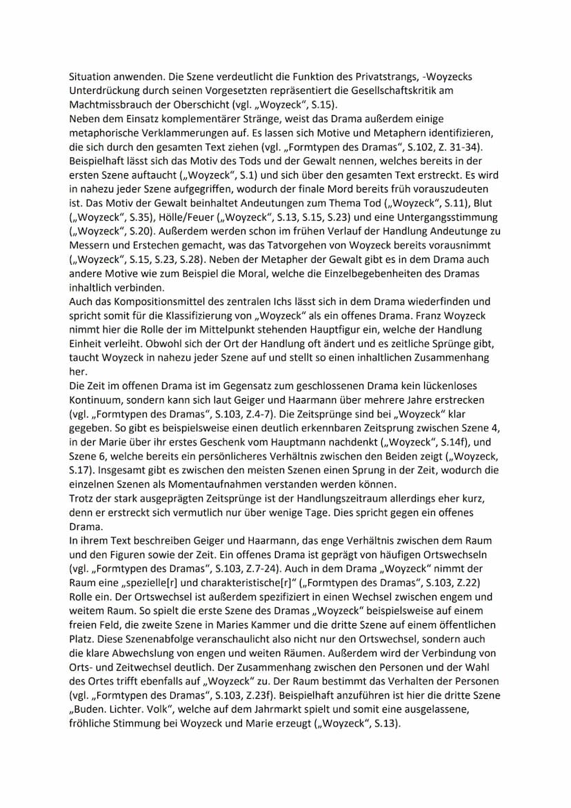 Literarische Erörterung "Woyzeck - ein offenes Drama?"
Erörtert, inwieweit das Drama ,,Woyzeck" als ein offenes Drama bezeichnet werden kann