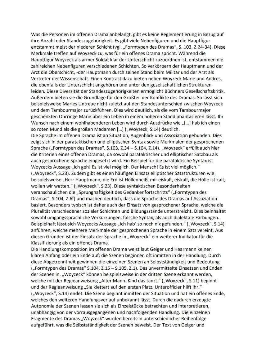 Literarische Erörterung "Woyzeck - ein offenes Drama?"
Erörtert, inwieweit das Drama ,,Woyzeck" als ein offenes Drama bezeichnet werden kann