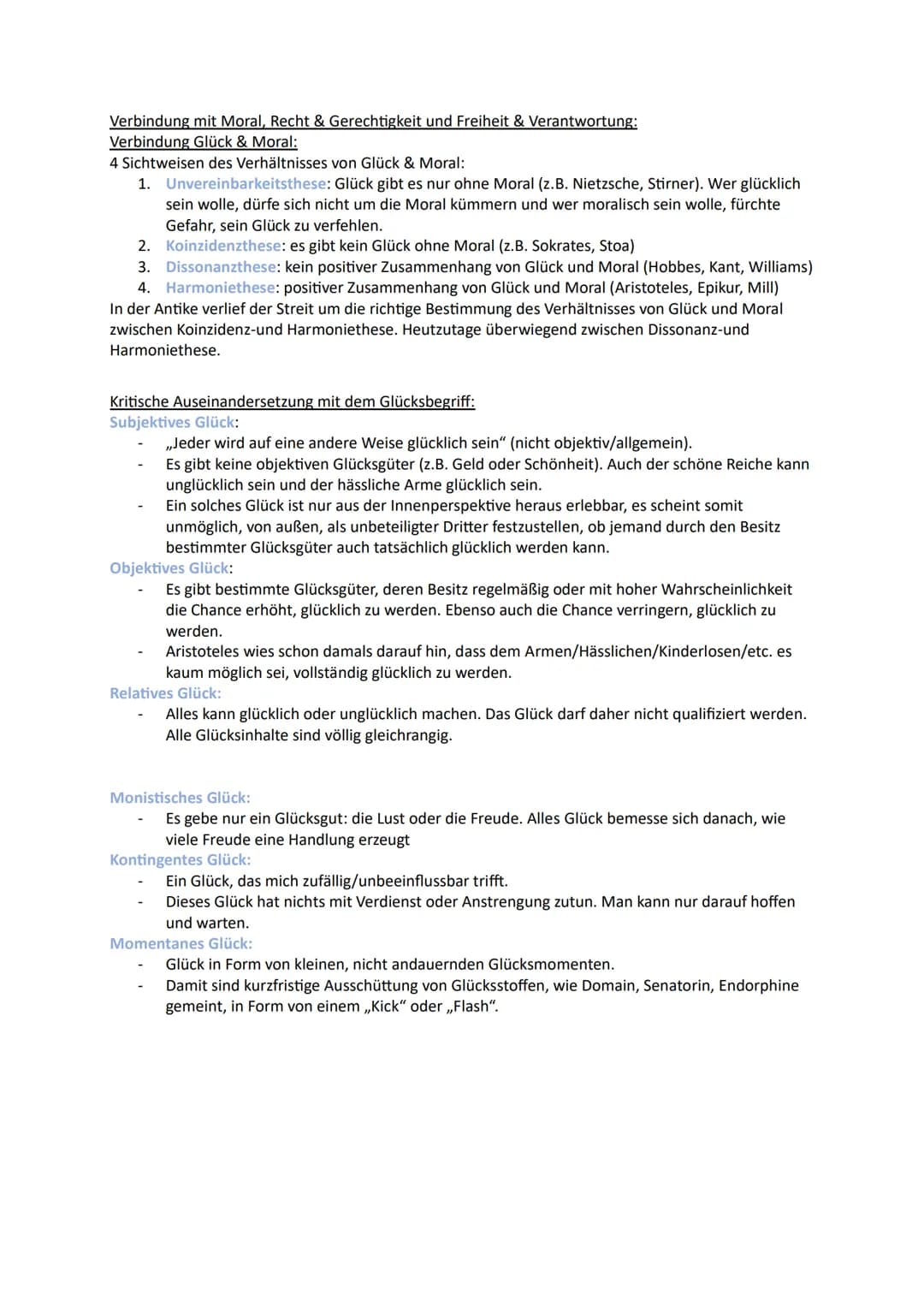 Moralbegründung
Kriterien eines gelingenden Lebens
Glück und Zufriedenheit (z.B. Pyramide (Marslow)
Pflichtenerfüllung/Normenkonformität (Un