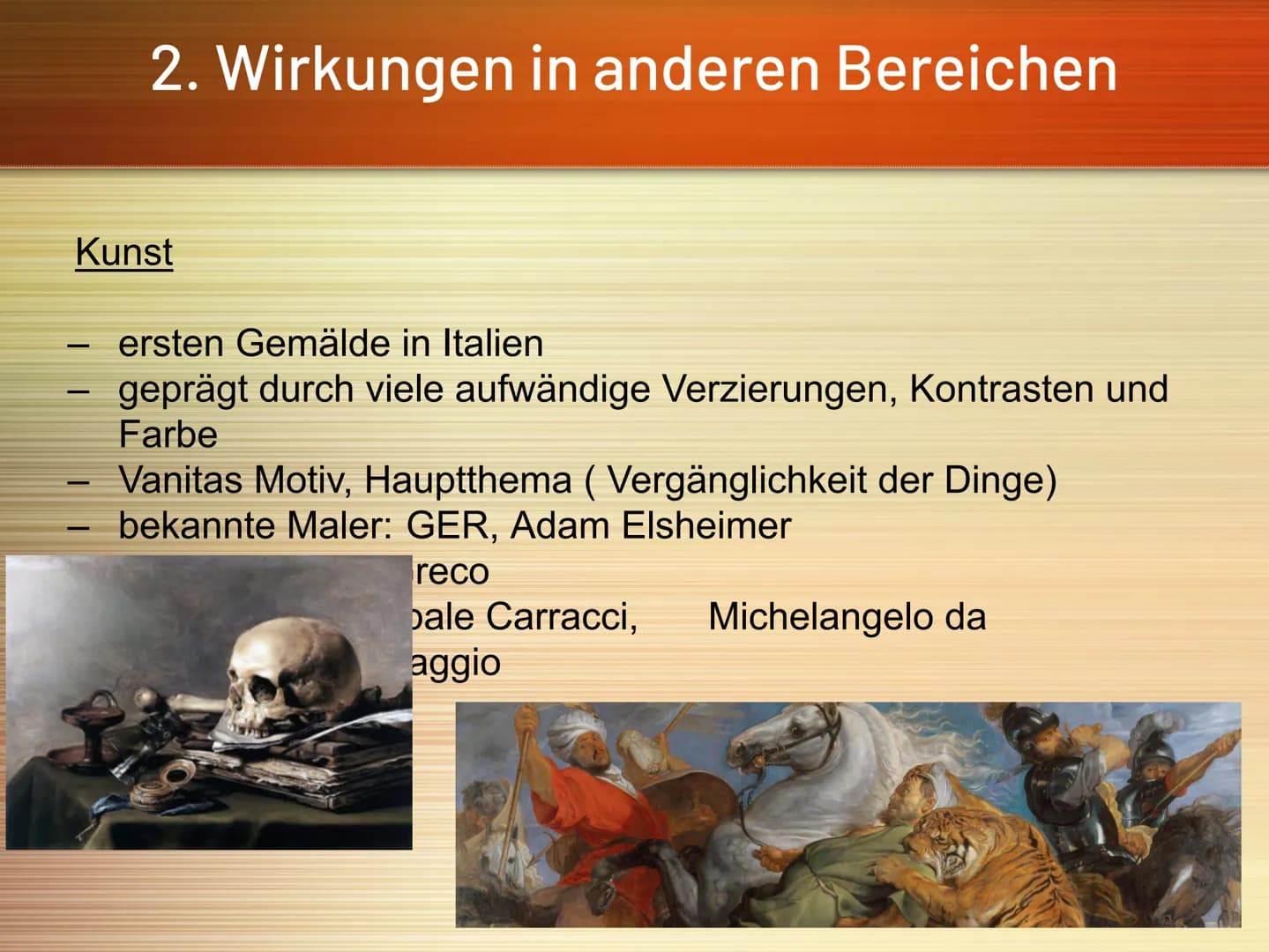 Barock: Epoche der
Gegensätze
Carpe diem
(Nutze den Tag) Gliederung
1. Geschichtliche Einordnung
2. Wirkung in anderen Bereichen
3. Antithet