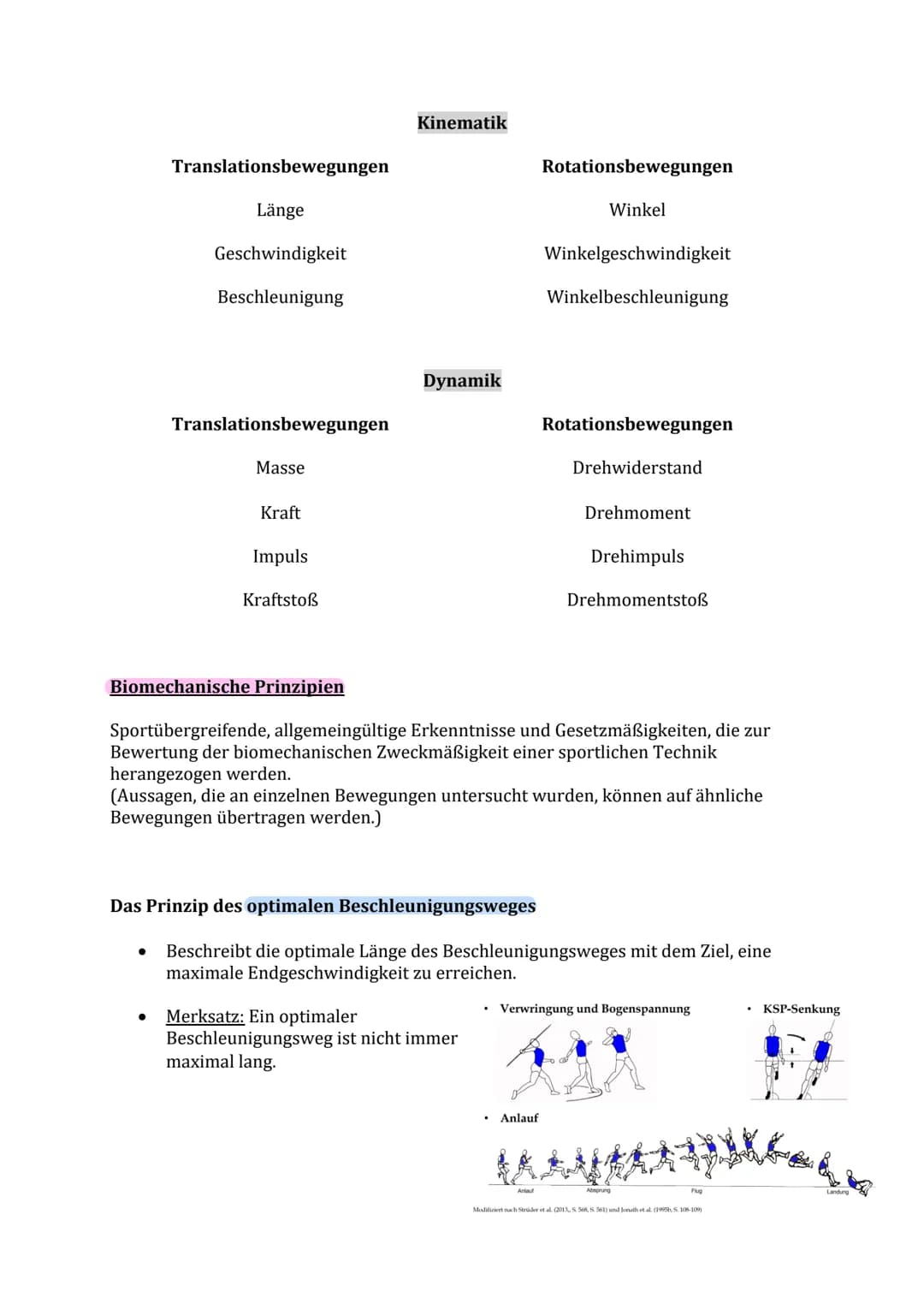 Lernzettel Sport Theorie Nr. 1
Biomechanik Definition:
Die Biomechanik des Sports hat die Beschreibung und Erklärung der Erscheinungen und
U