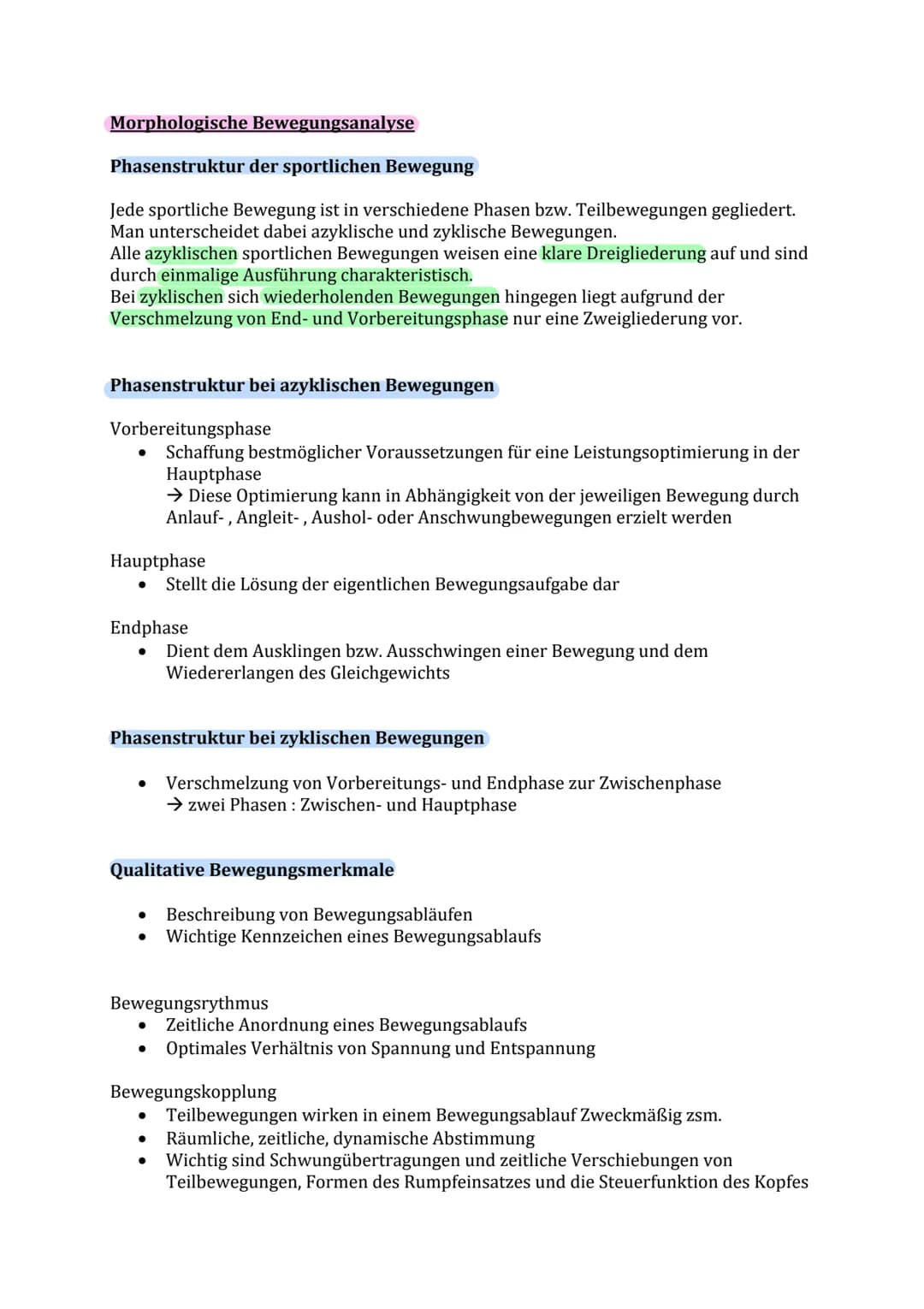 Lernzettel Sport Theorie Nr. 1
Biomechanik Definition:
Die Biomechanik des Sports hat die Beschreibung und Erklärung der Erscheinungen und
U