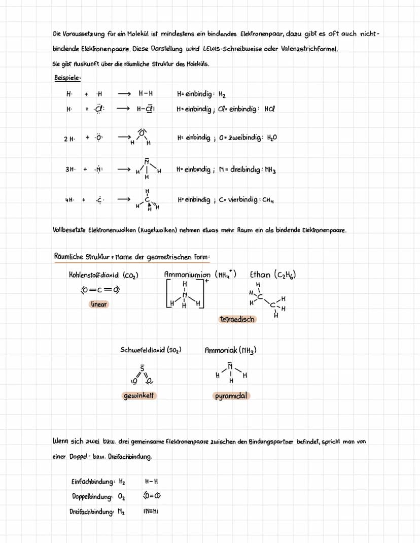 atom bind
g
Es reagieren gleiche oder verschiedene Nichtmetallatome miteinander und es findet eine Bindung von gemeinsamen
Elektronenpaaren 