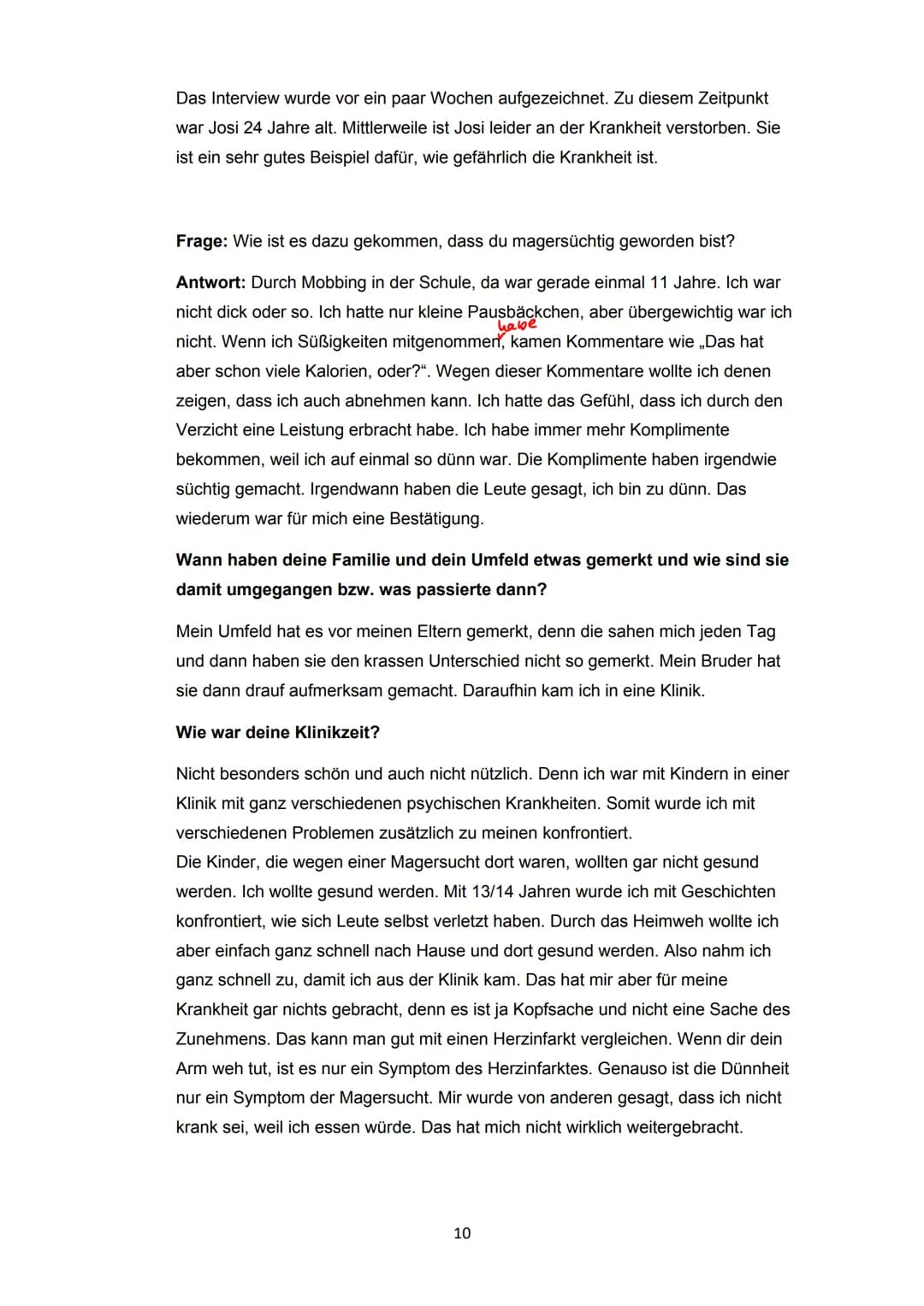 Note: sehr
MAGERSUCHT
Projektarbeit Ernährungslehre
gut
(
07.02.21
STUFE 11
LUISA
LEHRERIN: FRAU
Abgabetermin: 07.01.2021 Inhaltsverzeichnis