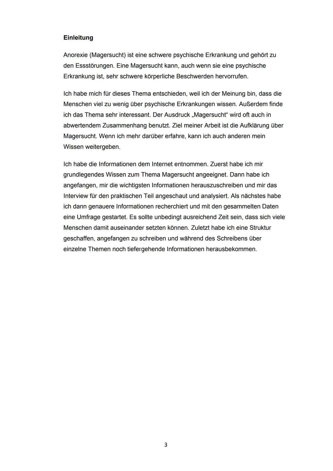 Note: sehr
MAGERSUCHT
Projektarbeit Ernährungslehre
gut
(
07.02.21
STUFE 11
LUISA
LEHRERIN: FRAU
Abgabetermin: 07.01.2021 Inhaltsverzeichnis