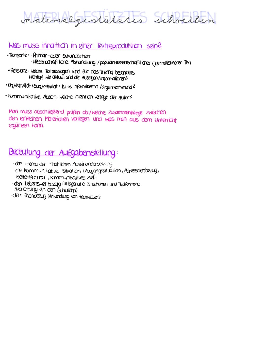material gestatates Schreiben
informierendes materialgestütztes
Schreiben
Erkundung von Themen und Sachverhalten, über
die der Leser so info