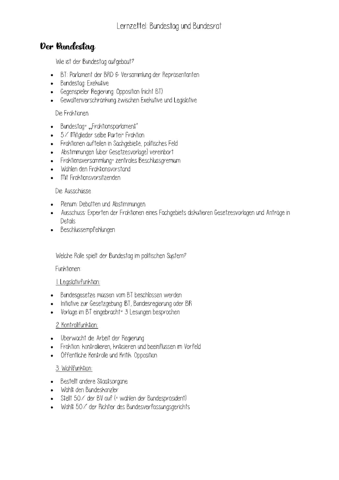 Bundestag und Bundesrat 