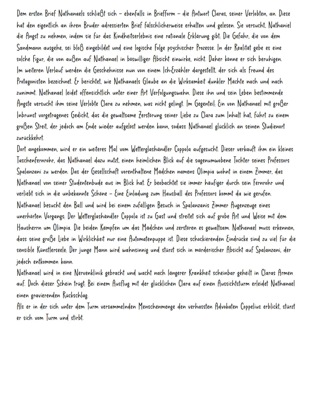 .
.
.
.
.
.
Nathanael
.
•
.
Clara
-Verlobte
.
In Der Sandmann" geht es um den Studenten Nathanael, der als Kind ein traumatisches Erlebnis d