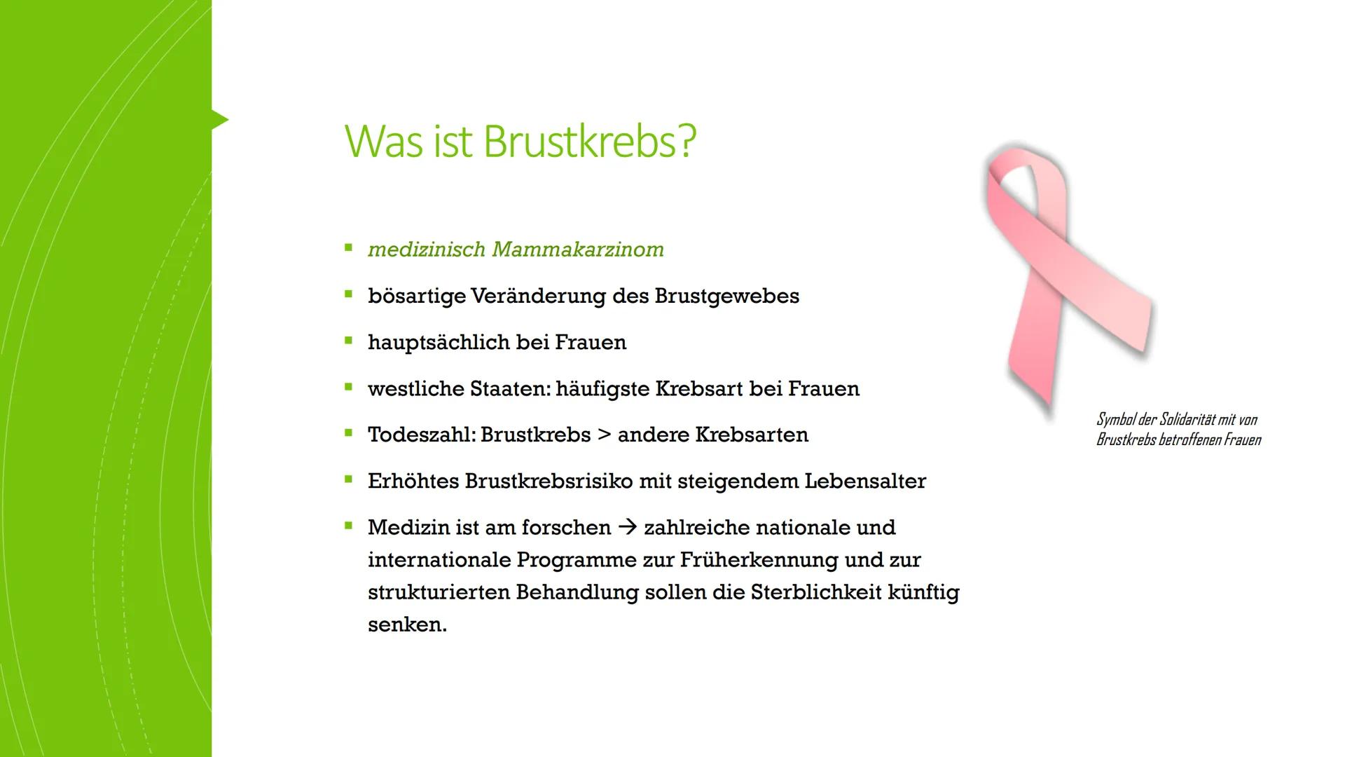 Brustkrebs
Knowunity@matura2021 Was ist Brustkrebs?
■ medizinisch Mammakarzinom
bösartige Veränderung des Brustgewebes
hauptsächlich bei Fra