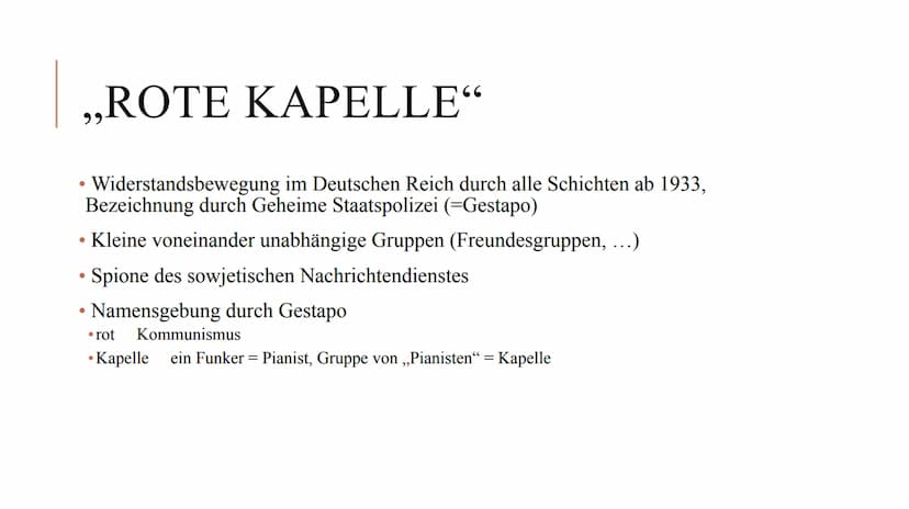 HTTPS://WWW.YOUTUBE.COM/WATC
44.30
V=08AGL8OYT Lilly Janischewski
Die Widerstandsgruppe ,,Rote Kapelle"
Widerstandsbewegung durch alle Schic