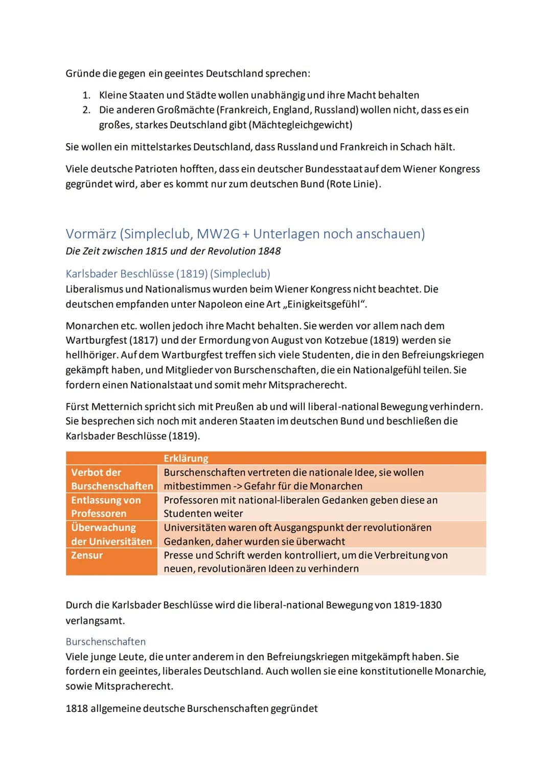 Geschichte Abiturvorbereitung 1815-
1945
Inhalt
Wiener Kongress (Simpleclub)
Ausgangslage:....
Wiener Kongress:.
Die deutsche Frage beim Wie