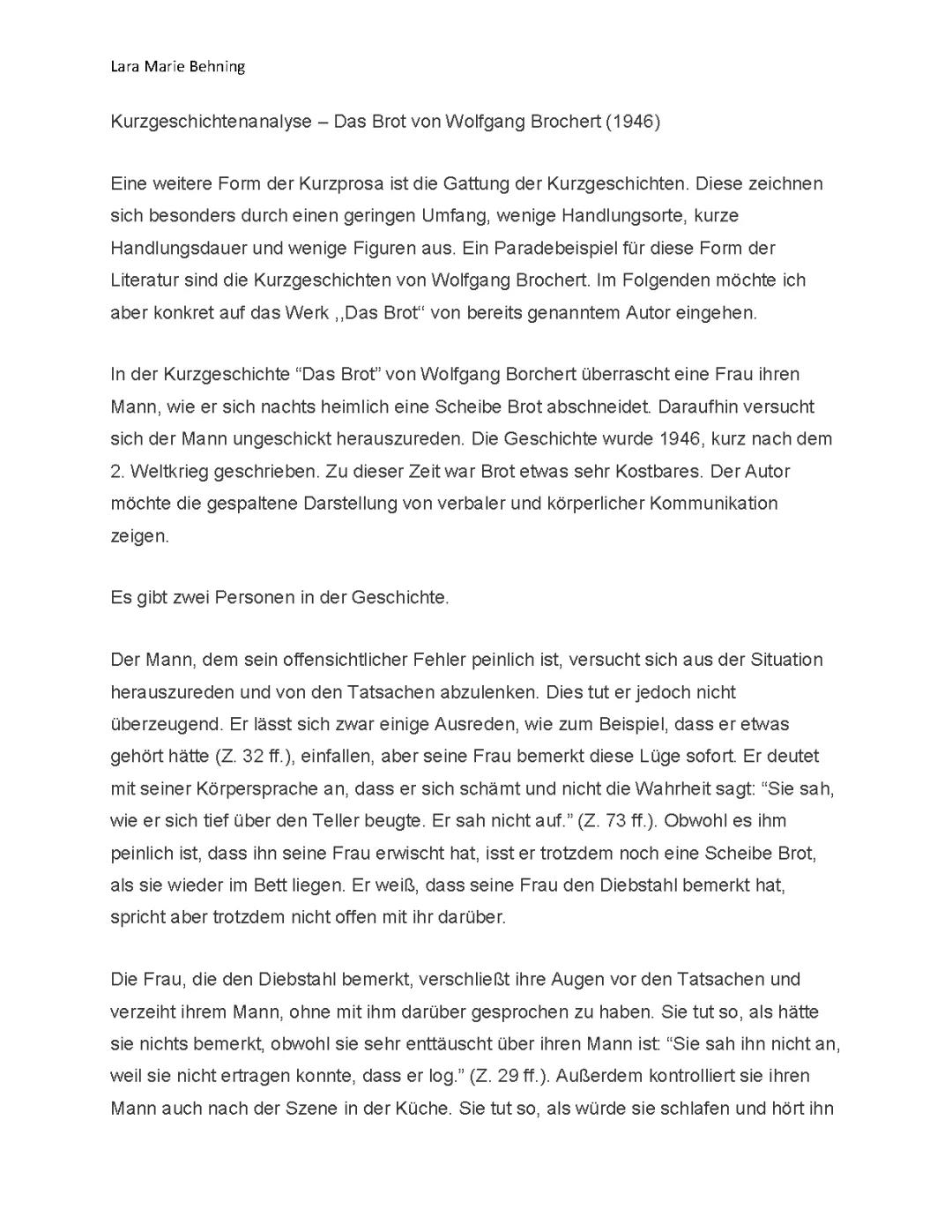 Kurzgeschichtenanalyse