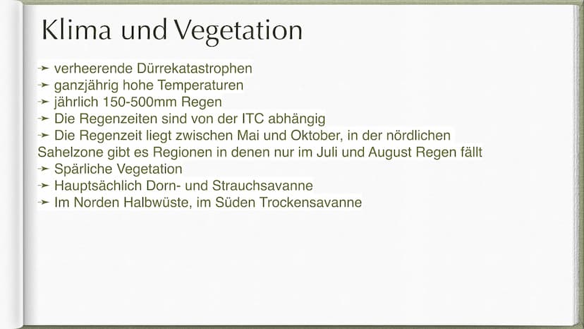 Das Sahel- Syndrom
Hannah Jelinski; EKGK HASK Inhaltsverzeichnis
1. Die Sahelzone (Allgemeines und Lage)
2. Problematisierung
3. Entwicklung