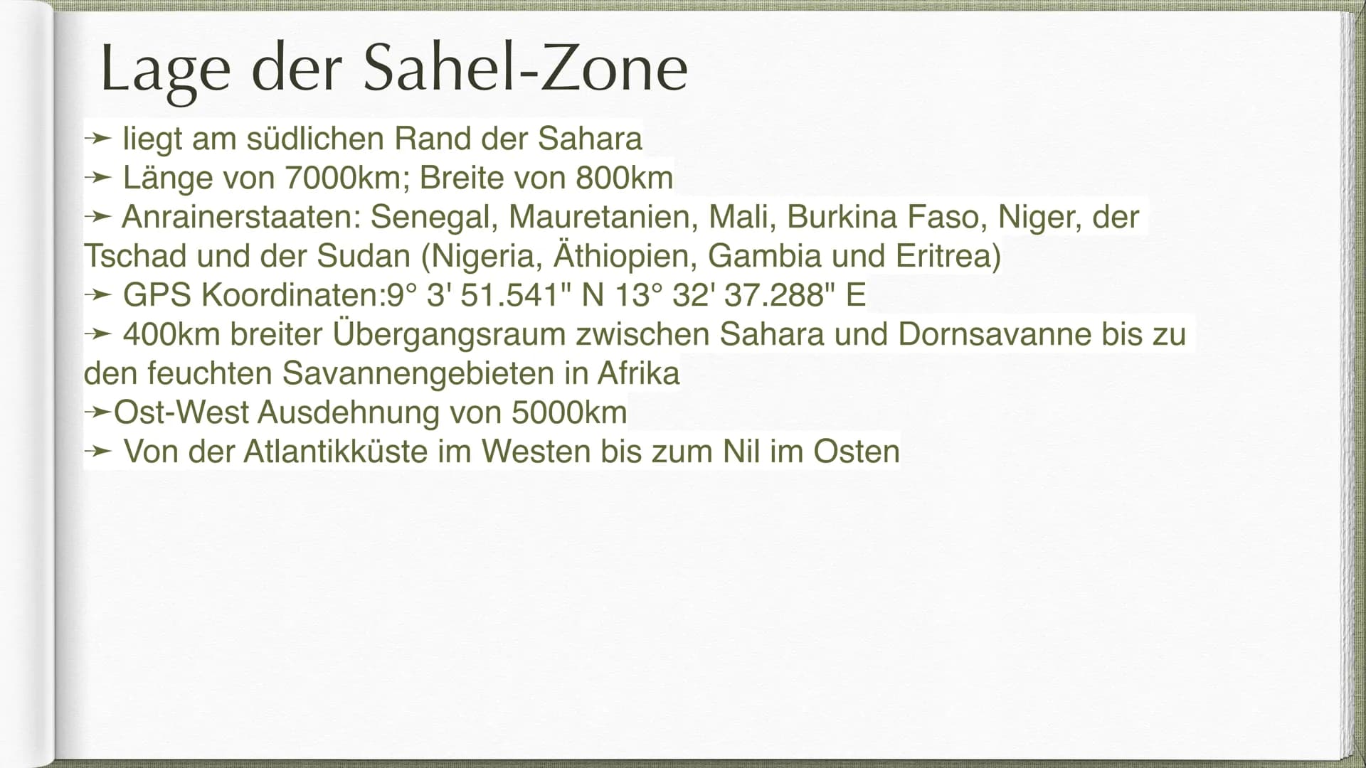 Das Sahel- Syndrom
Hannah Jelinski; EKGK HASK Inhaltsverzeichnis
1. Die Sahelzone (Allgemeines und Lage)
2. Problematisierung
3. Entwicklung