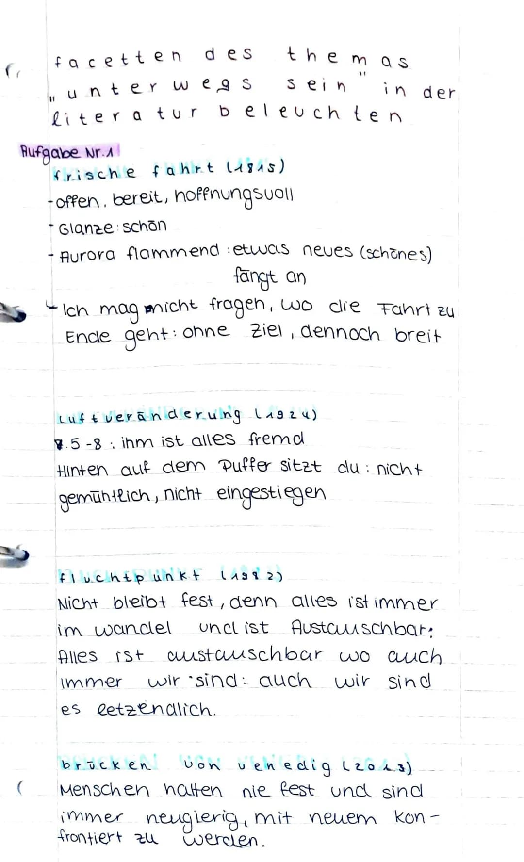 Aufgabe Nr.11
(
facetten
"unter
literatur
des
wegs
them as
sein
beleuchten
M
in der
frische fahrt (1815)
-offen, bereit, hoffnungsvoll
Glanz
