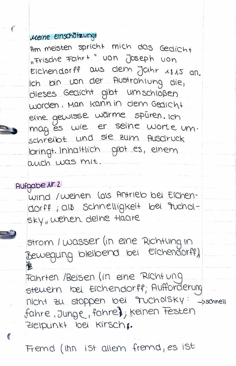 Aufgabe Nr.11
(
facetten
"unter
literatur
des
wegs
them as
sein
beleuchten
M
in der
frische fahrt (1815)
-offen, bereit, hoffnungsvoll
Glanz