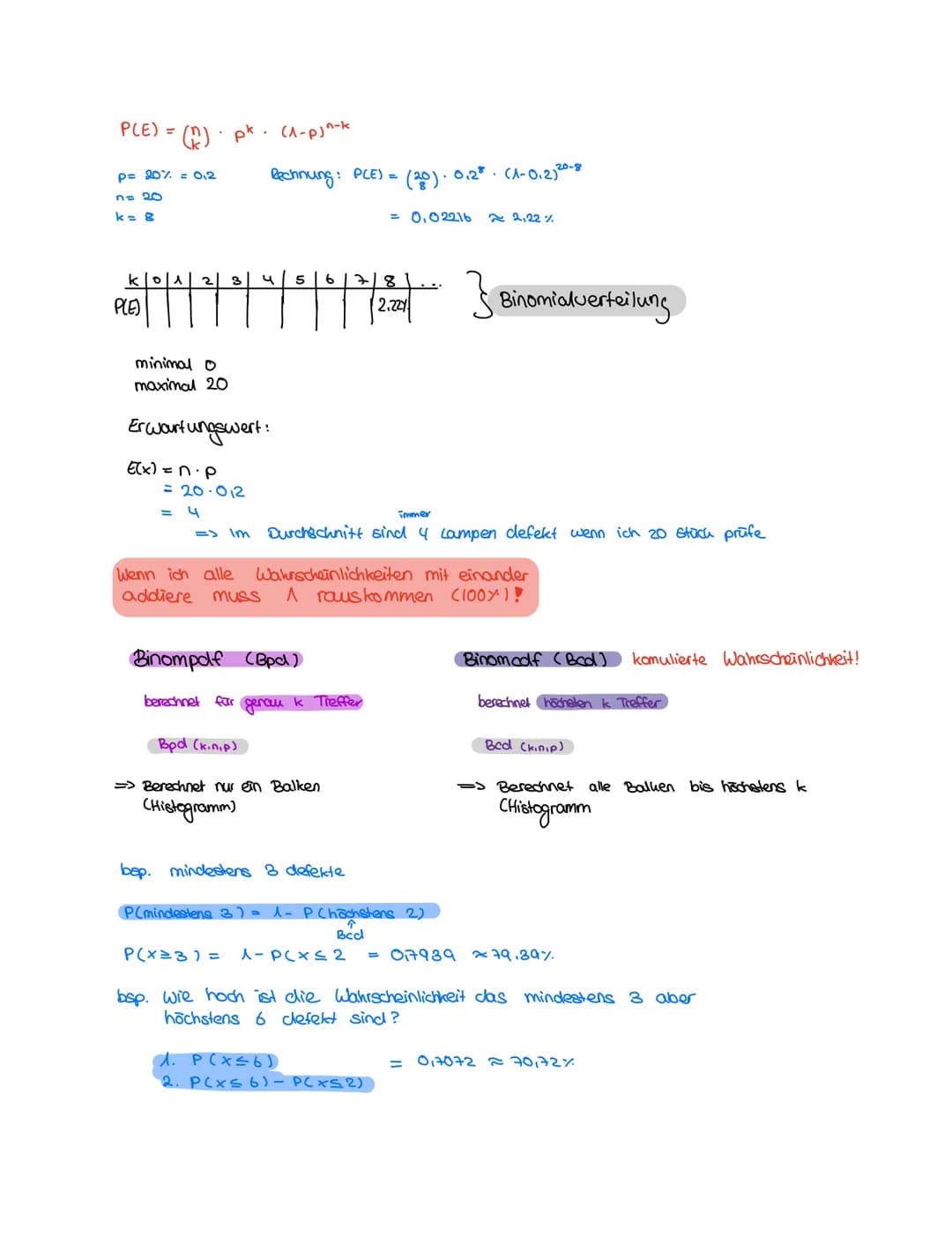 Bernoulli- Versuch
=> Zufallexperiment mit zwei Ergebnissen (z. B. Münzwurf)
• eine Bernoulli - Kette haben wir, wenn man ein Bemoulli - Exp