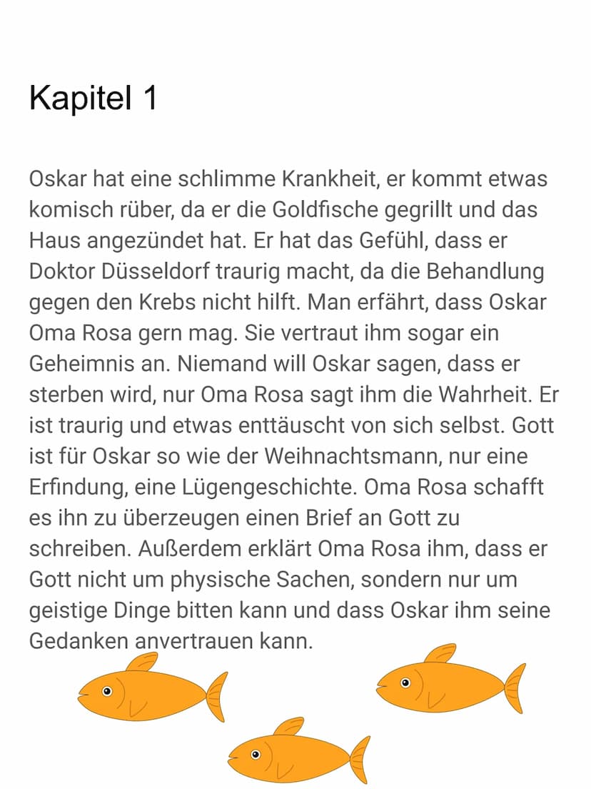 Oskar und die
Dame in Rosa
Eric-Emmanuel Schmidt
Lesetagebuch
Jonah Steckbrief Oskar
Name: Oskar
Alter: 10 Jahre
Krankheit/Schicksal: Leukäm