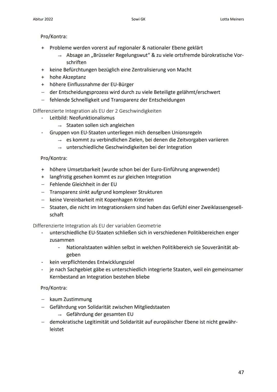 Abitur 2022
10. Europa
10.1. Gründungsmotive
Wunsch nach neuem Selbstverständnis
Europa sollte Möglichkeit neuer Gemeinschaftserfahrungen bi