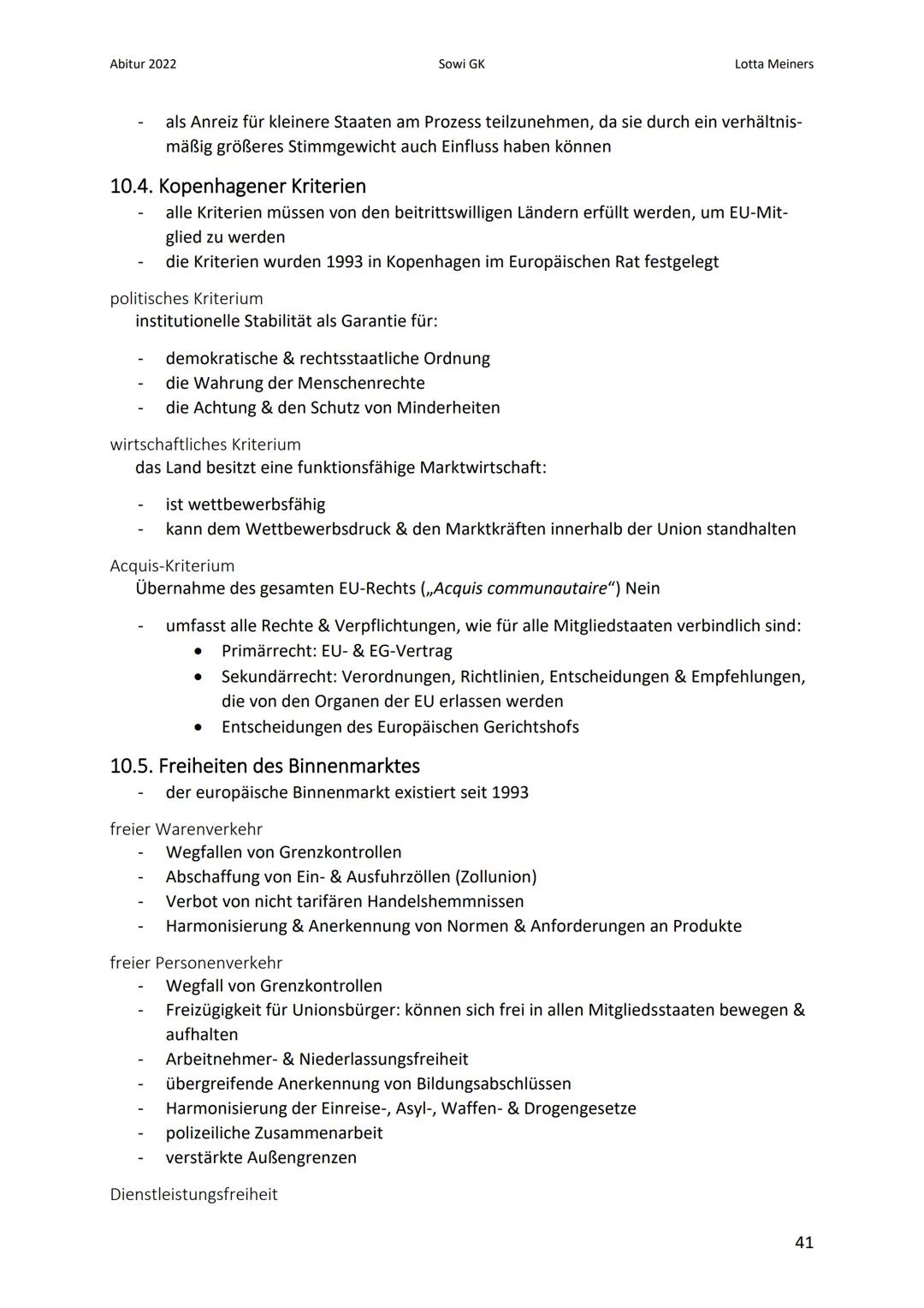 Abitur 2022
10. Europa
10.1. Gründungsmotive
Wunsch nach neuem Selbstverständnis
Europa sollte Möglichkeit neuer Gemeinschaftserfahrungen bi