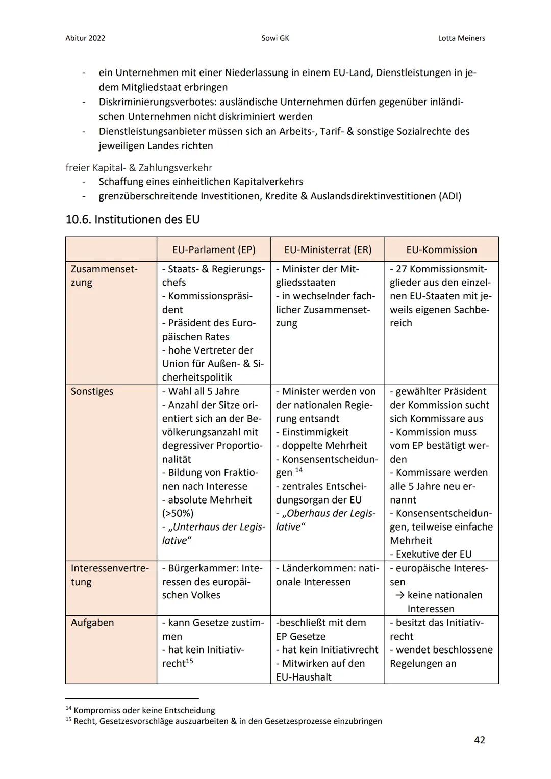 Abitur 2022
10. Europa
10.1. Gründungsmotive
Wunsch nach neuem Selbstverständnis
Europa sollte Möglichkeit neuer Gemeinschaftserfahrungen bi