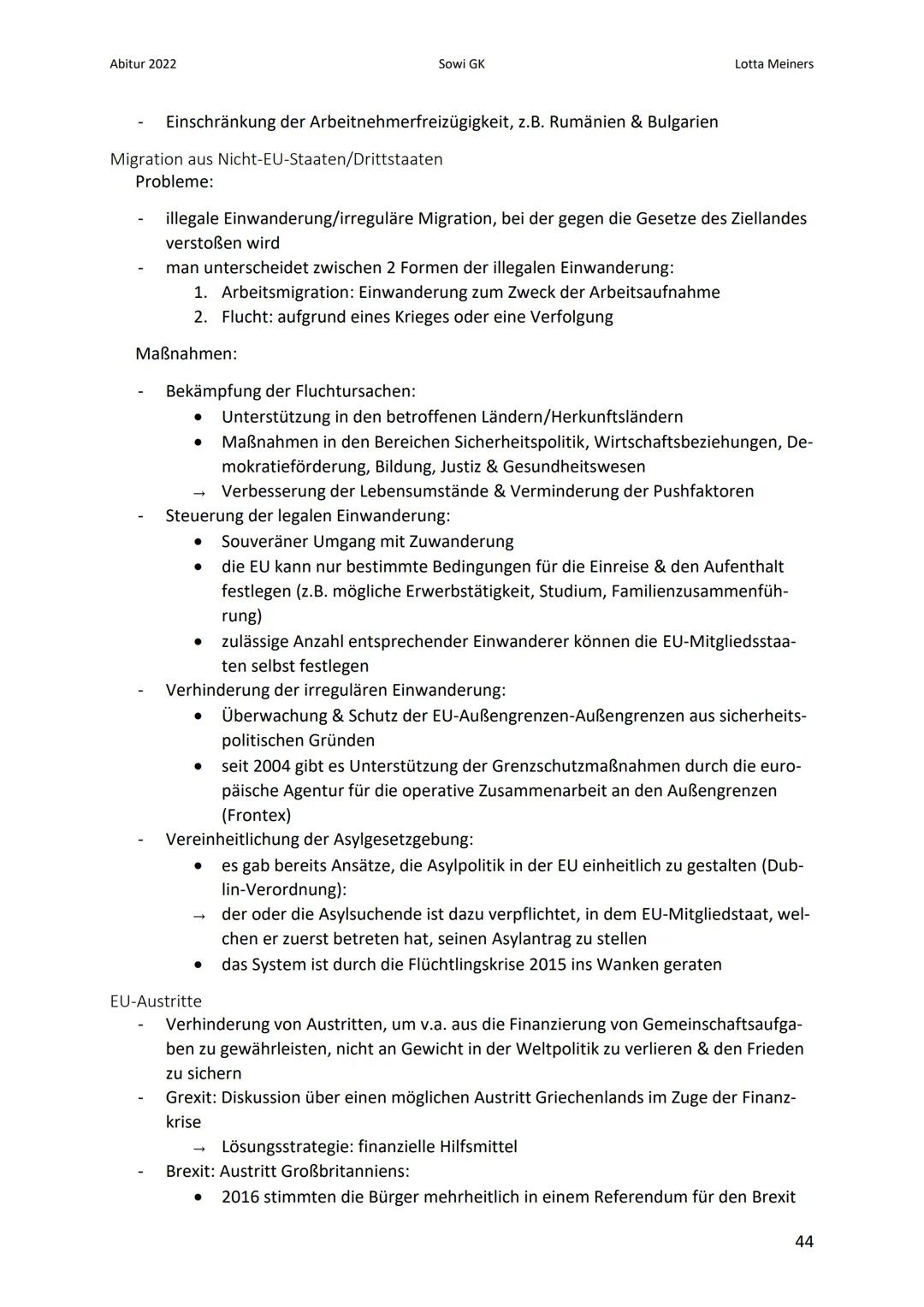 Abitur 2022
10. Europa
10.1. Gründungsmotive
Wunsch nach neuem Selbstverständnis
Europa sollte Möglichkeit neuer Gemeinschaftserfahrungen bi